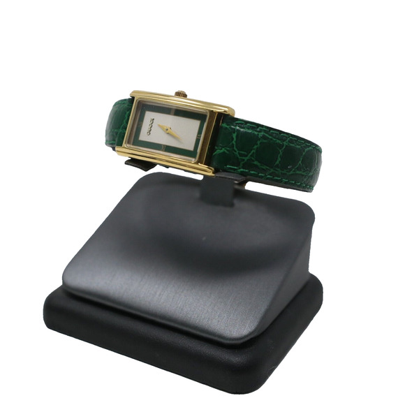 Gucci 2600L Quartz Analog Green Leather Women's Watch Swiss Made GG-A0228P-C025 - Picture 5 of 10